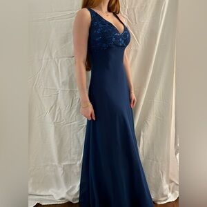 vintage blue bari jay maxi dress